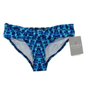 Athleta Womens XXS Blue Tie Dye Medium Tide Bikini Bottom UPF 50+ NEW NWT